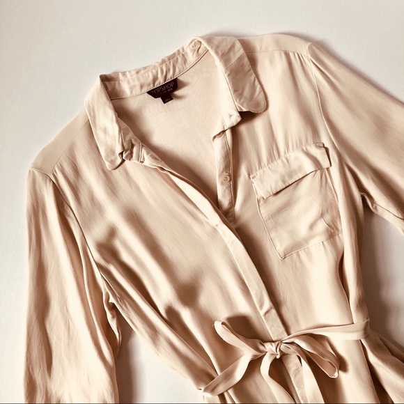 Topshop Dresses & Skirts - Topshop Light Pink Tie-Waist Shirtdress